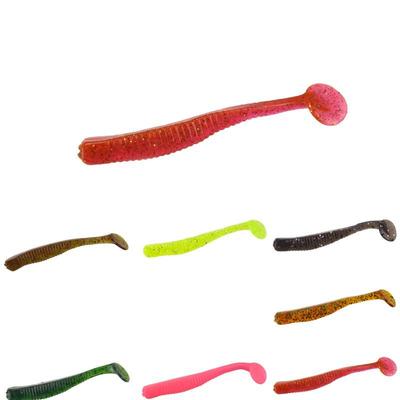 Lure Crystal Silicone Multi-Color T-Tail Soft Bait 8cm/2.8g - Simulated Soft Worm Micro Lure.