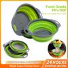 Retractable Silicone Drain Basket, Specialized for Kitchen Fruit & Vegetable Washing, Foldable & Space-Saving Strainer