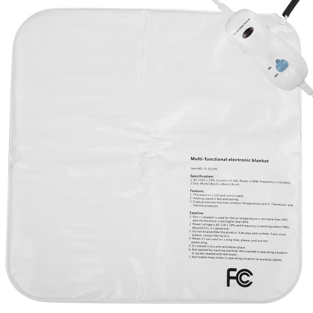 40W Pet Electric Heating Pad Keep Warm Mat PVC with Auto Power Off for Dogs and Cats