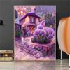 5D DIY Diamond Painting Beautiful Lavender House and Landscape Mosaic Diamond Embroidery Painting Full Rhinestone Home Decor