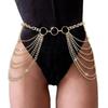 Europen Metal Multilayer Chain Waist Chain With Water Drip Embellishments For Beachwear Women