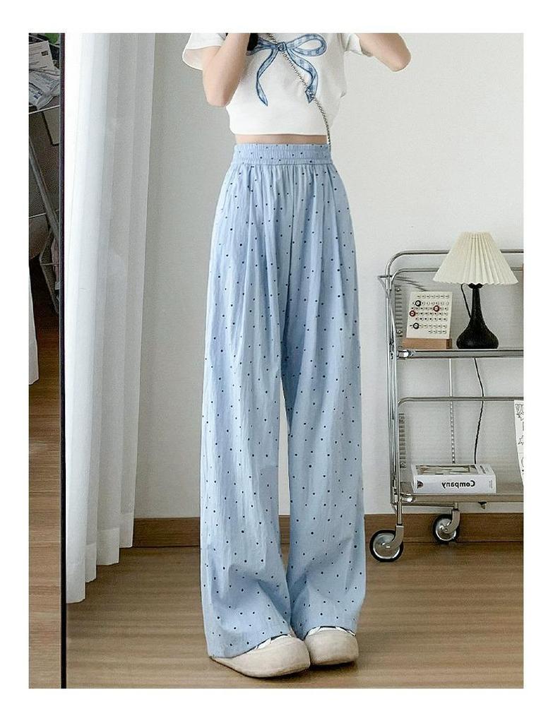 Petite Polka Dot Wide-Leg Pants for Women - Spring/Summer 2025 Collection