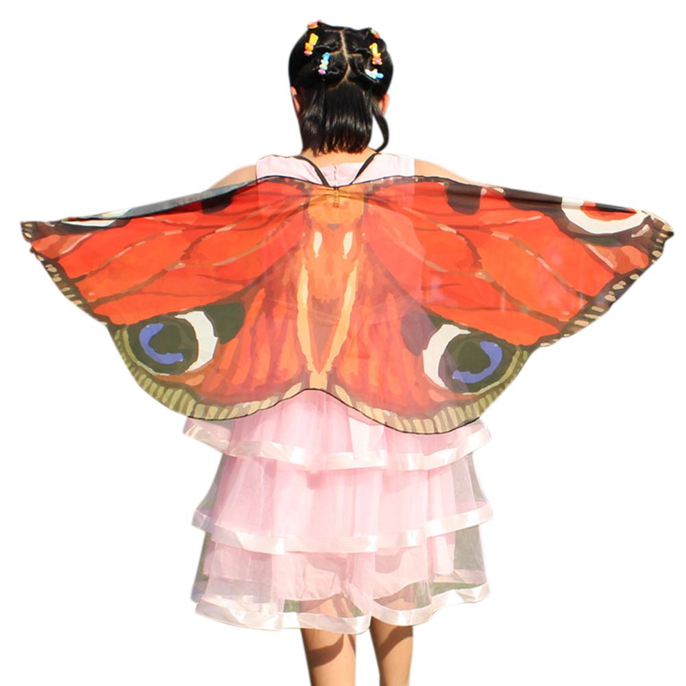 Children Printing Butterfly Wing Scarf Shawl Children's Day Gifts Wear on Back