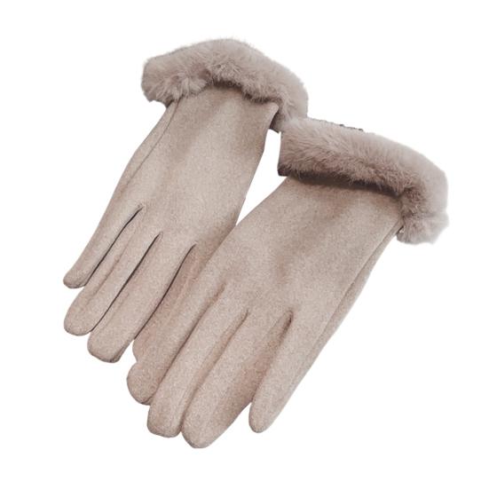 

1 пара женских зимних перчаток с сенсорным экраном, теплые перчатки на флисовой подкладке, термоперчатки из искусственной замши с манжетой из искусственного меха для девочек и женщин