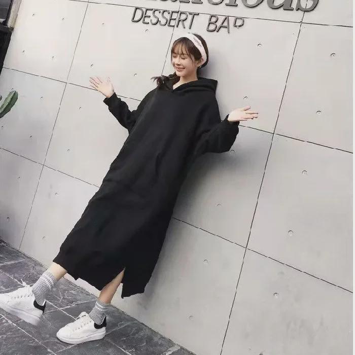 Dámské sametové mikinové šaty s kapucí nadměrné velikosti - 200 až 300 liber.