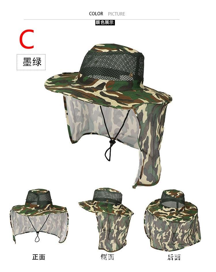 Outdoor Fishing Hat Wide Brim Man Breathable Mesh  Cap Beach S Camouflage Sun UV Protection Shade  Kastking