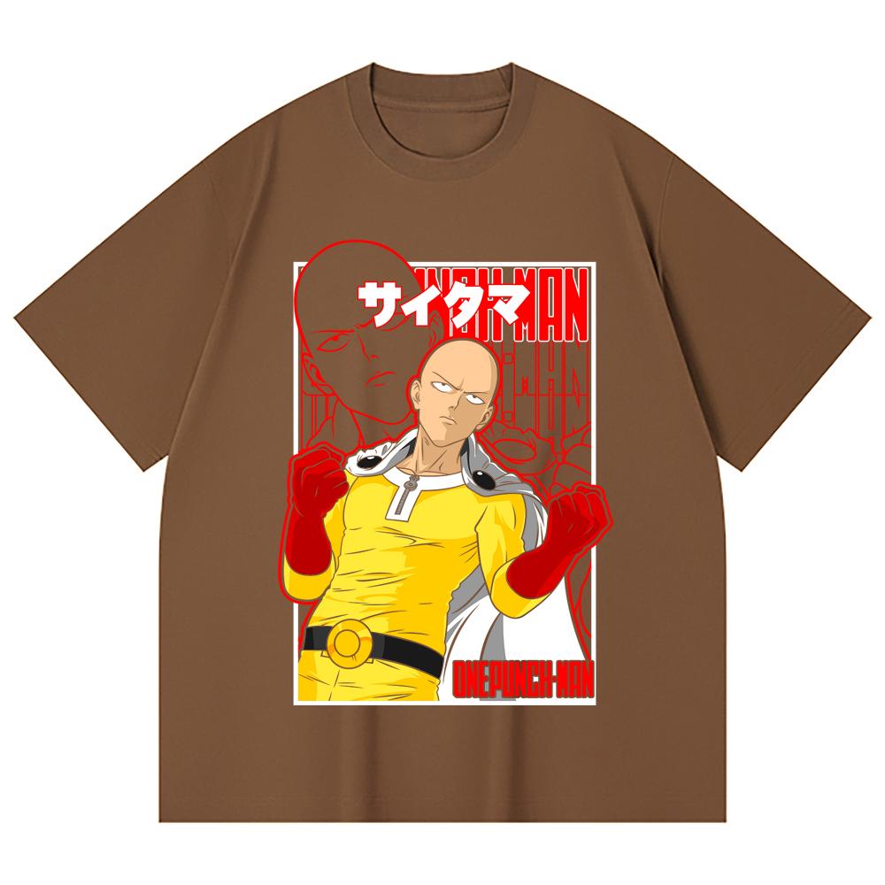 T-shirt Unisex Pesante 100% Cotone 230 g/m² con Stampa Saitama One Punch Man V7