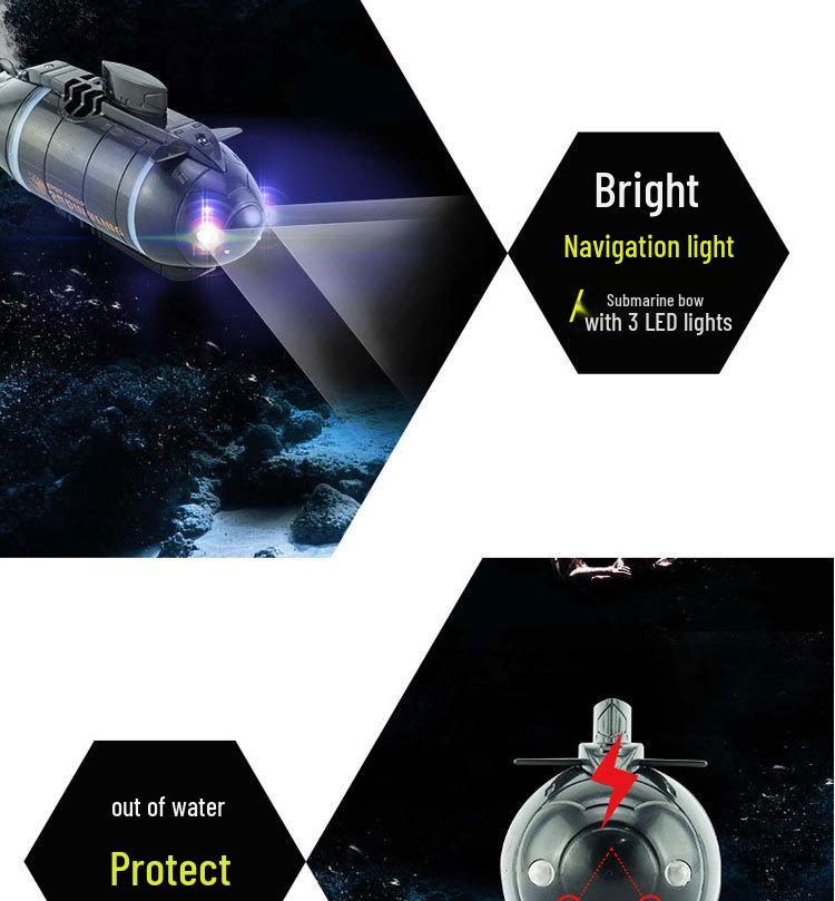 Four-Six Channel Mini Wireless Remote Control Submarine Toy Boat for Teasing Fish