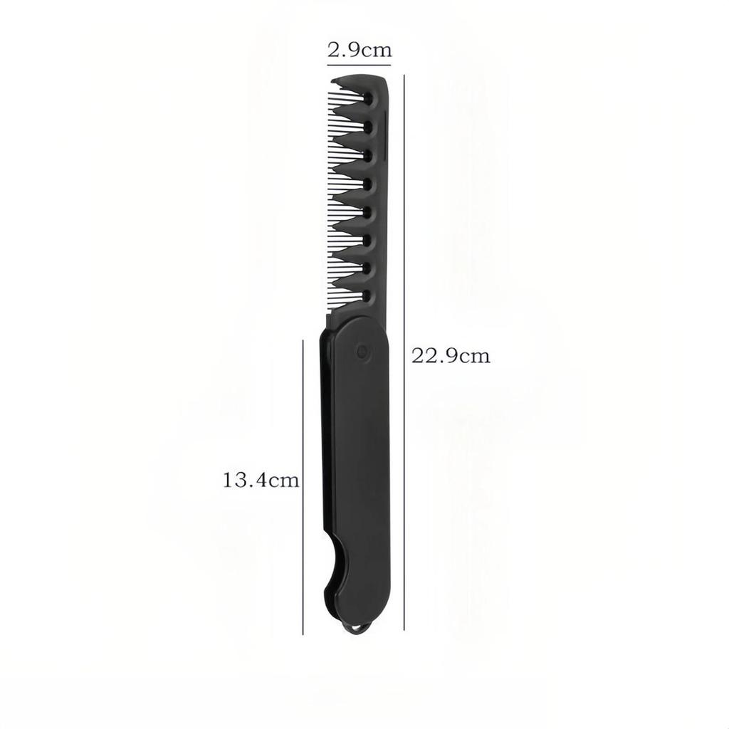Professional 3 In 1 Pocket Folding Combs Wide Tooth Oil Head Comb Beard Combing Barber Hair Clipper Comb Salon Hair Styling Tool Double-sided Comb