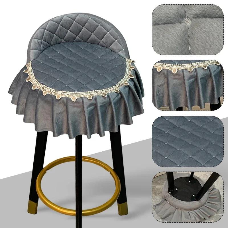 Bar Stool Chair Cover Cotton Dust-proof Anti-Skid Elastic Modern Beauty Salon Bar Lift Chair Restaurant Hotel Dining Chair Cover
