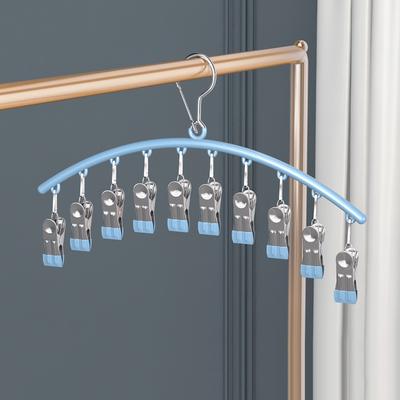 Appendiabiti per asciugatura per lavanderia Appendiabiti impermeabile multifunzionale in metallo in acciaio inossidabile con clip Gancio per cappelli, calzini e biancheria intima