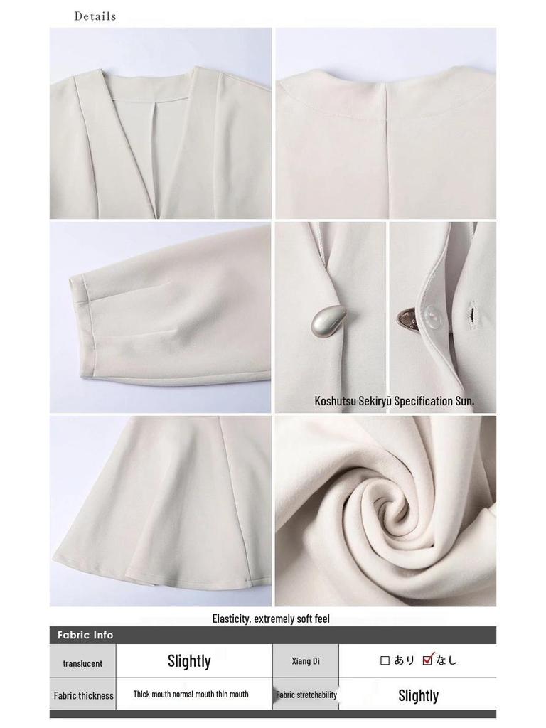 V-neck Ruffle Waist-Cinching Slim Short Jacket for Women - Spring/Autumn 2025 Collection