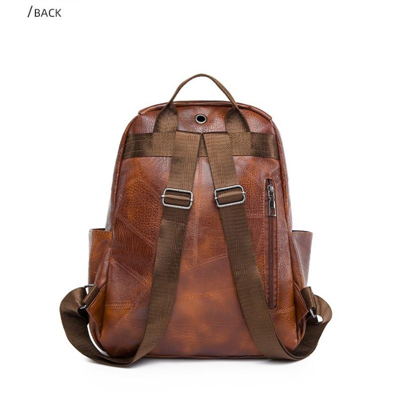 Travel Backpack for Women Large Capacity Retro Women's Soft Leather Backpack