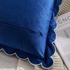 Federa Cuscino Decorativa a Forma di Luna Crescente in Velluto Monocolore con Bordi Arricciati – Custodia per Cuscino Decorativo