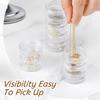 5 Sets Stackable Round Plastic Containers Clear Bead Storage Containers Box with 5 Compartment Mini Travel Jewelry Organizer Box