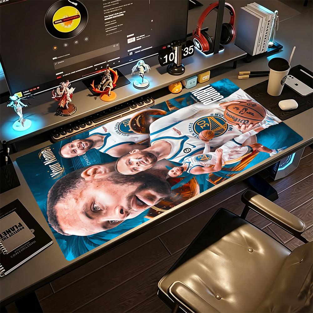 Curry Action Poster Personalized Text Mouse Pad Keyboard Mat Computer Desk Keyboard Mat Non-Slip Rubber Base Office Desk Accessory
