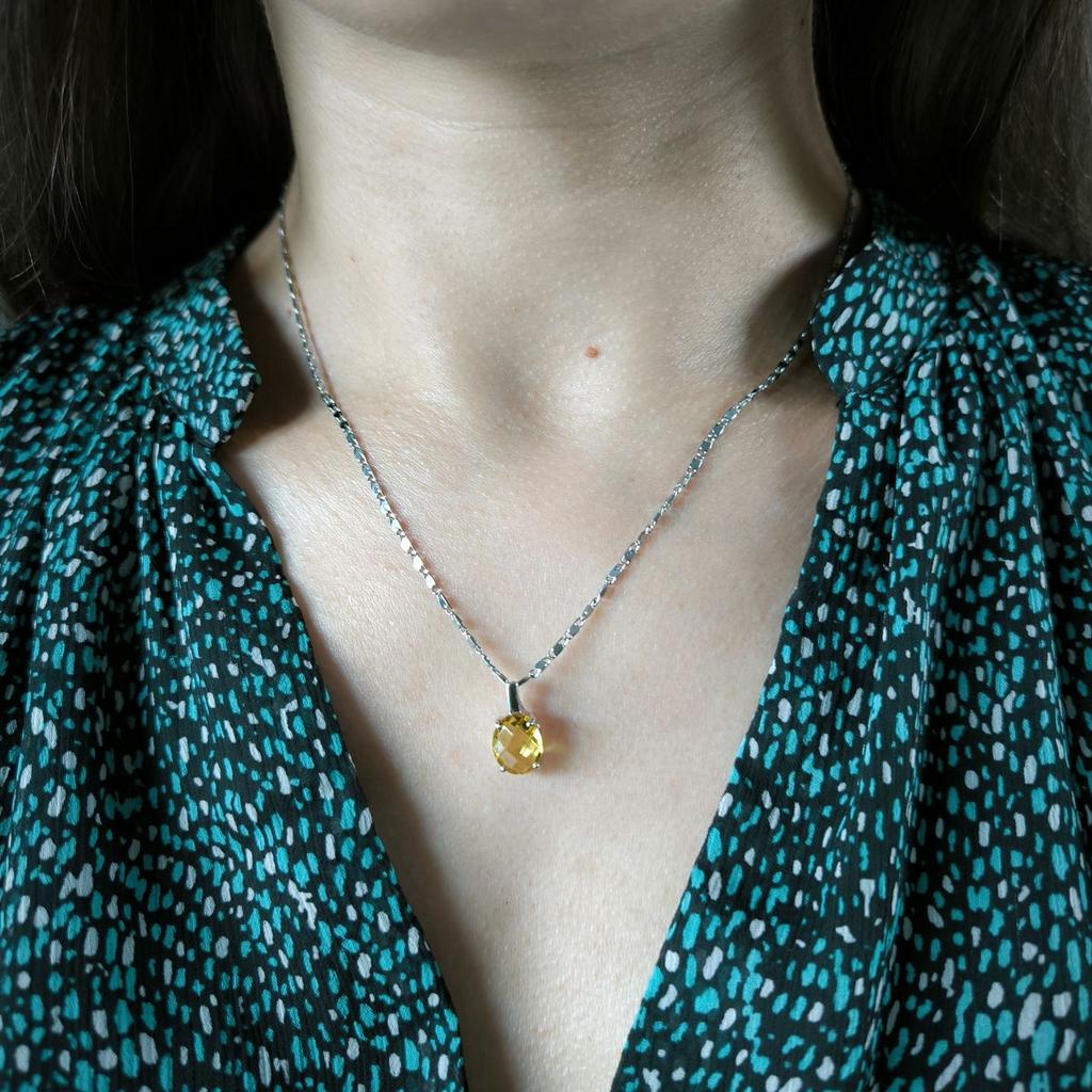 Серебряная подвеска с цитрином nano 2.49ct (2190431)