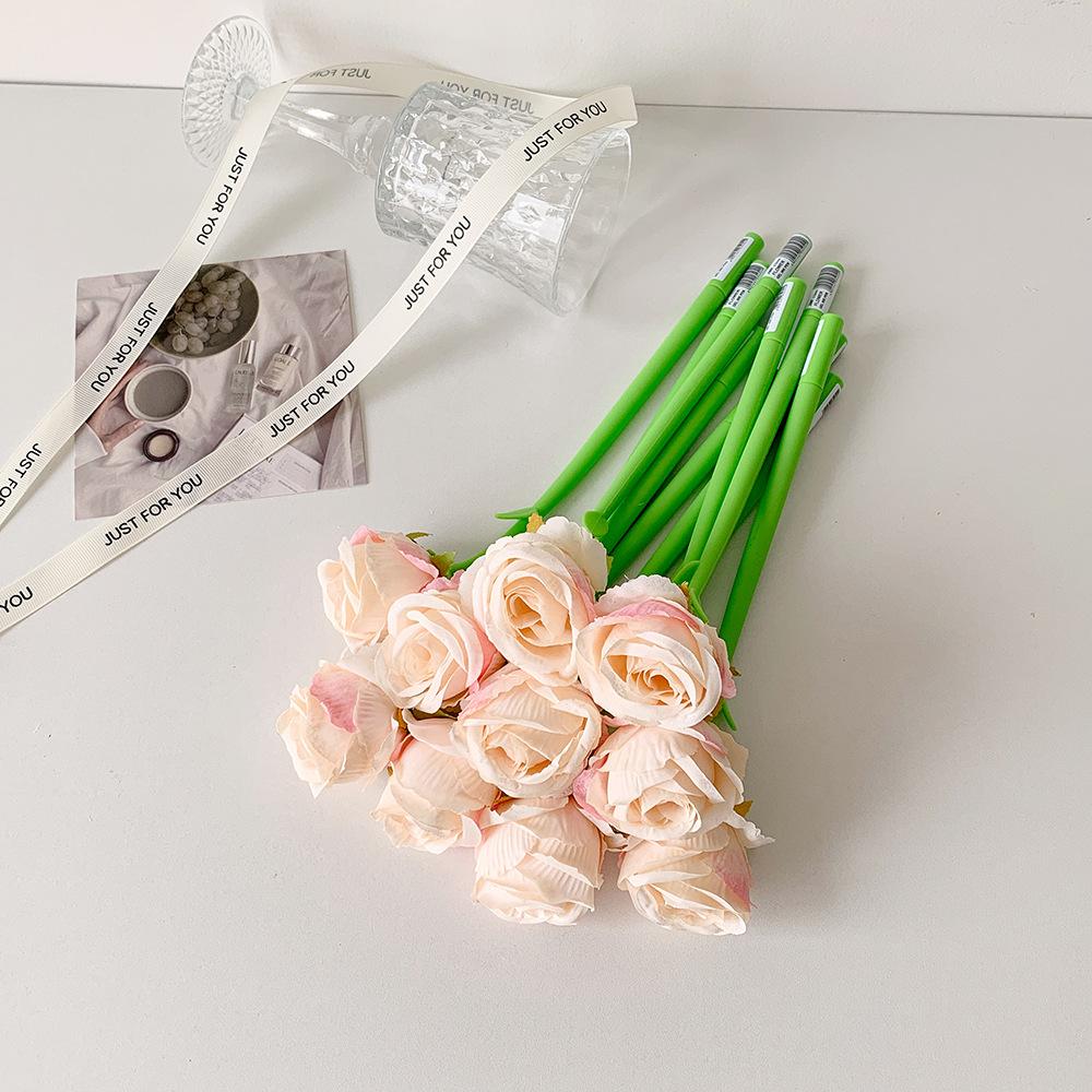 1 Piece Cute Rose Silicone Gel Pen Soft Gel Flower Ballpoint for Journaling Elegant Aesthetic Writing Gift for Teen Girls Student Supply