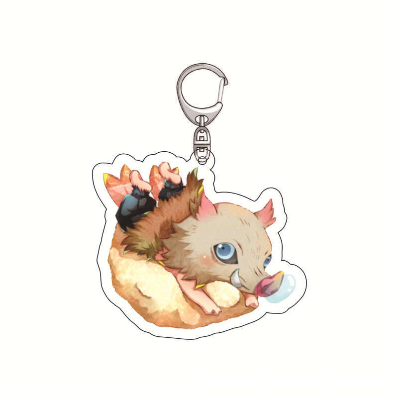 Acrylic Keychain Demon Slayer Anime Tanjiro Nezuko Zenitsu Inosuke Pendant Charm Durable Gift for Fans Collection Cosplay Accessories