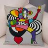 Geometric Cartoon Girl Decorative Pillowcase Living Room Office Ornaments Home Pillowcase