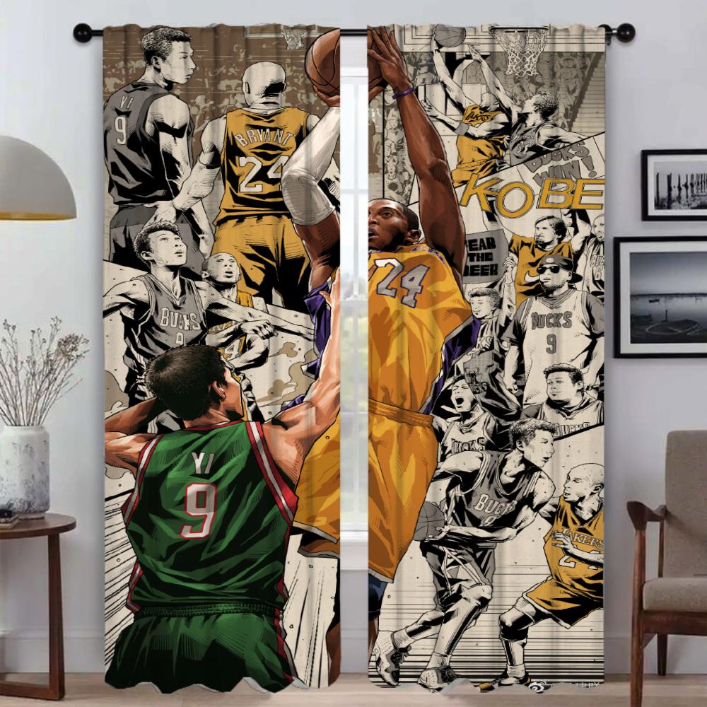 

Blackout Curtains for Camera Basketball StarS Partition Tulle for Bedroom Modern Living Room Curtains 2 Pieces Shades Blinds W50xH70cmx2pcs-CL