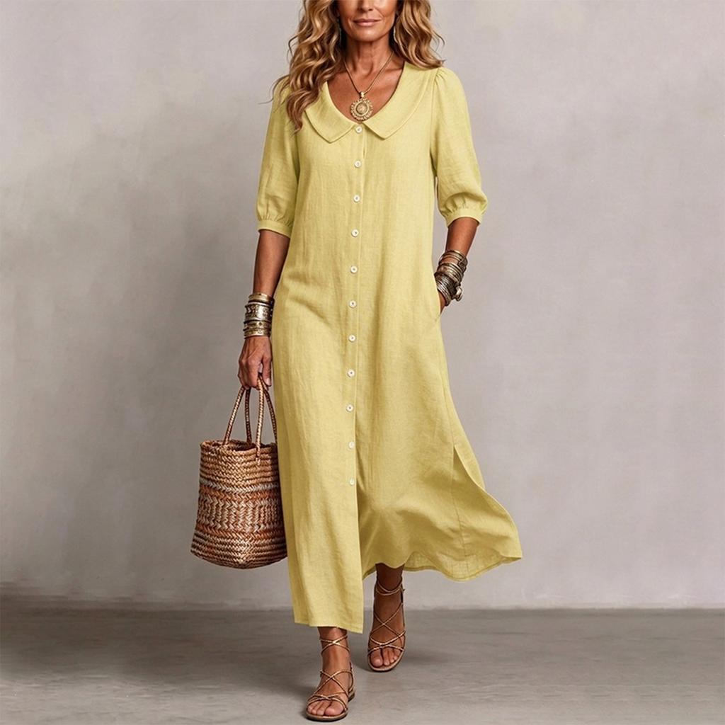 Women’s Loose Fit Button Down Babydoll Collar Dress Maxi Dresses for Women Spring Dresses for Women Casual Dresses for Women Sundresses for Women