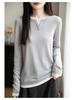 Women's 2025 Autumn/Winter Round Neck Two-Piece Look Wool Knit Long Sleeve Versatile Pullover Sweater Top