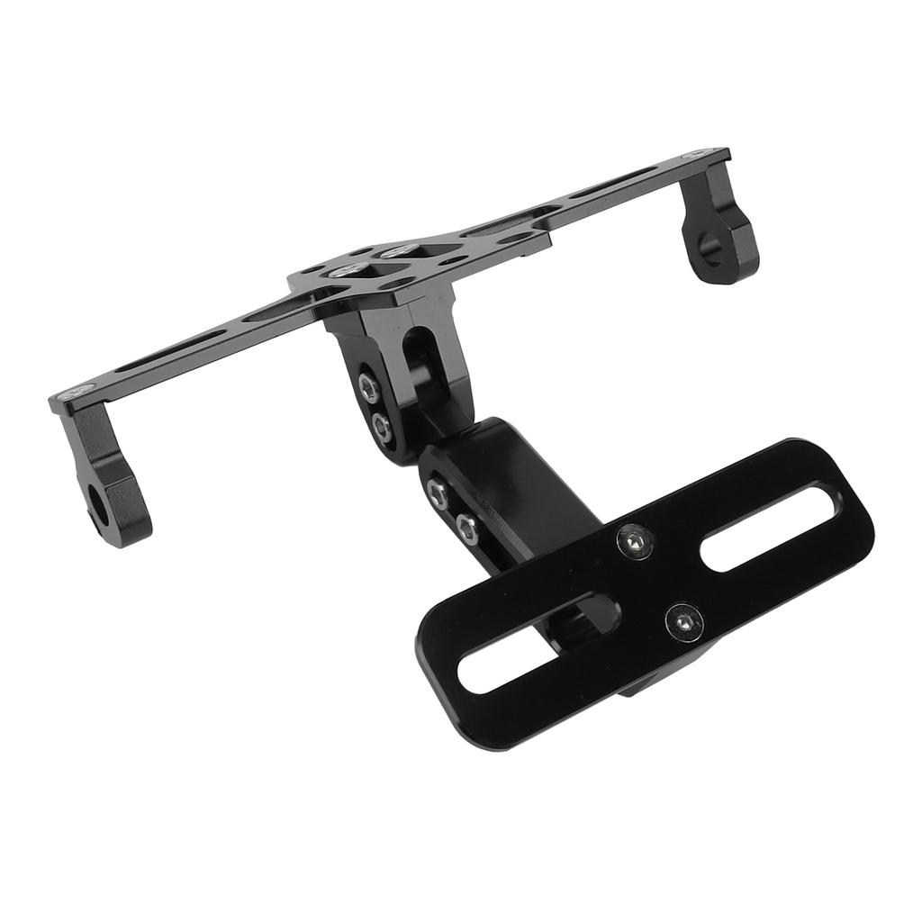 Motorcycle License Plate Bracket CNC Aluminium Alloy Universal Adjustable Motorcycle License Plate Holder Black