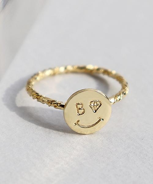 Bonbeau Simple Smile Coin Gold Ring (Type A)