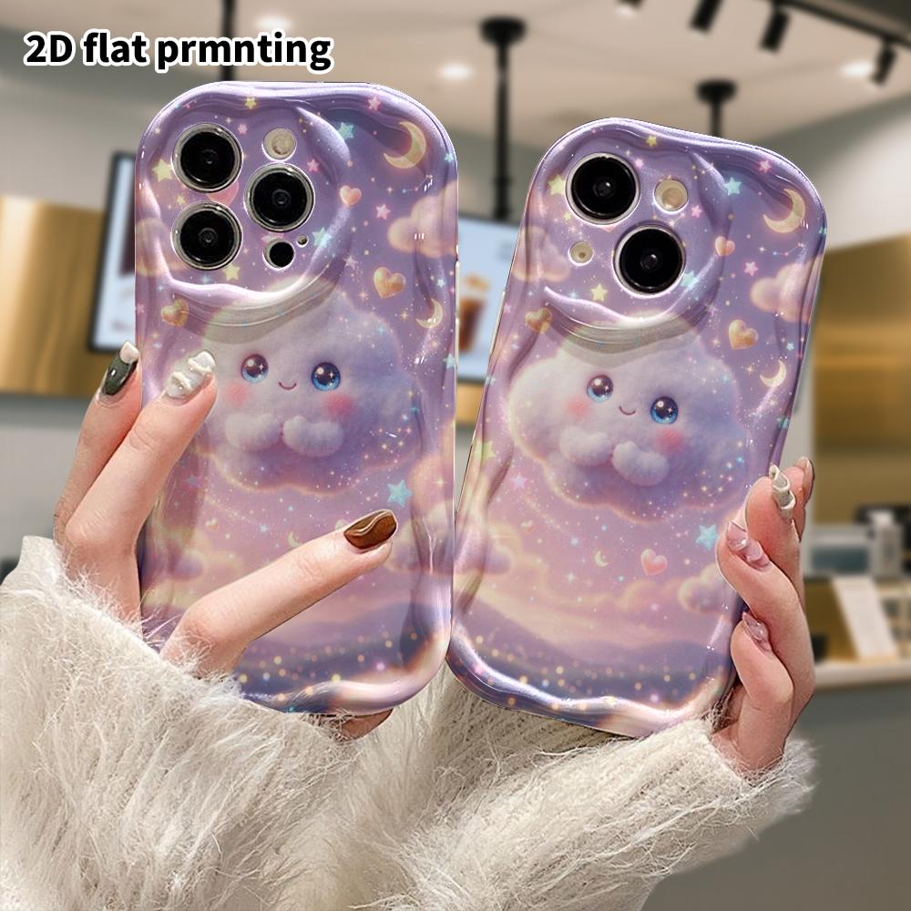 Phone Case: 2D flat design suitable for iPhone 18 17 16 15 14 13 Pro protective case, stars and clouds baby, perfect Christmas and Halloween holiday g