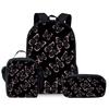 Trendy Popular Novelty butterfly 3D Print 3pcs/Set Student School Bags Laptop Daypack Backpack Crossbody Lunch bag Pencil Case