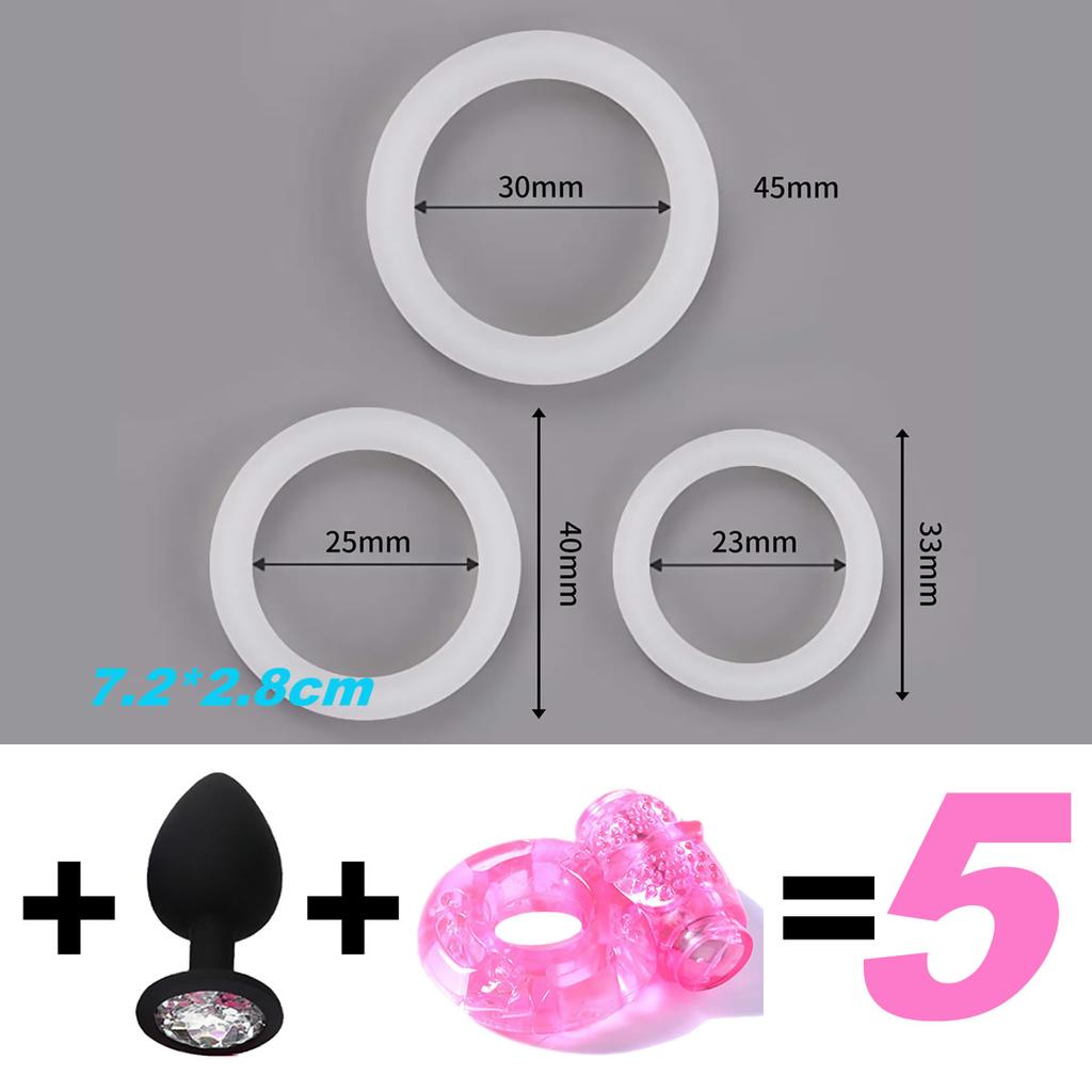5PCS/KIT Cock Rings Flash In The Night Lock Durable Silicone Penis Ring Sex Toy for Men Male Delay Ejaculation Scrotum Lock Ring
