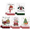 5 Stück Weihnachts-Küchentücher Festliches Geschirrtuch Weihnachtsmann Elch Schneemann Wichtel Weihnachtstücher für Feiertagsparty Zuhause Essen