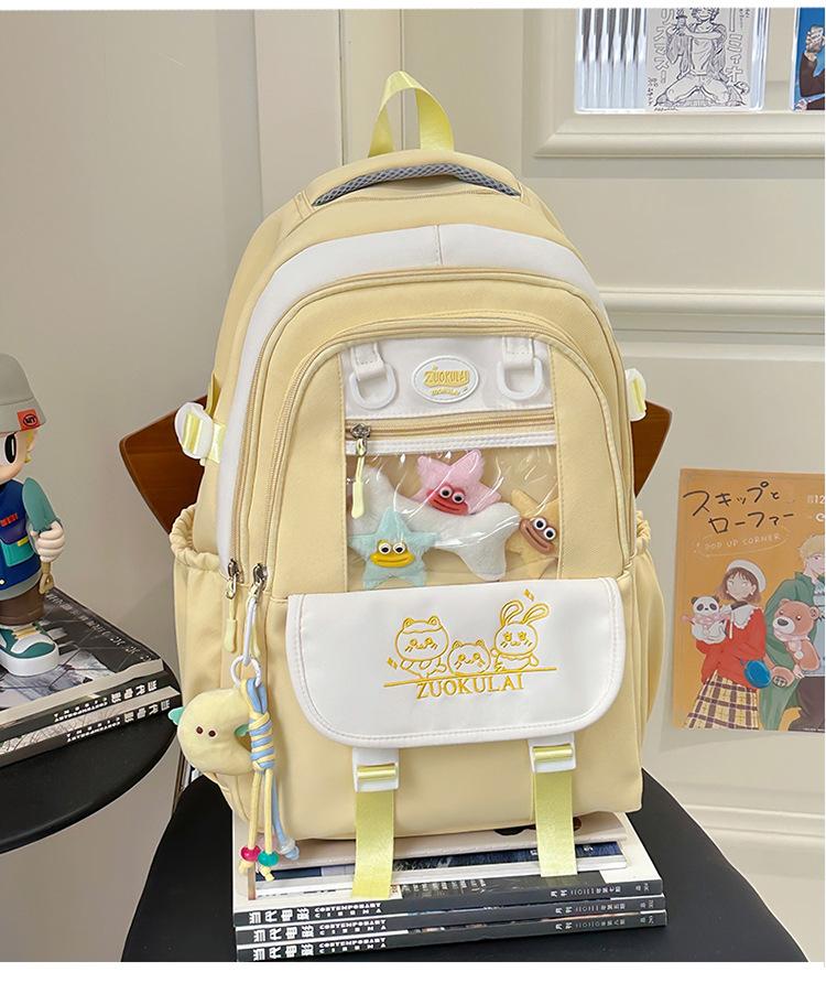 School Bag College Small Wind Fresh Large Capacity Junior High School Students School Bag Versatile Sweet Backpack Cute Mori Backpack Pain Bag