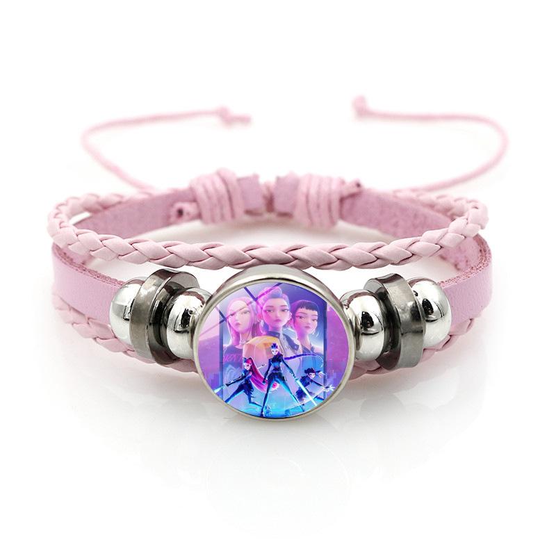KPop Demon Hunter Bracelet Cartoon Anime Cosplay Bracelet Woven Rope Chain Pendant Fashion Accessories Girl Peripheral for Fans