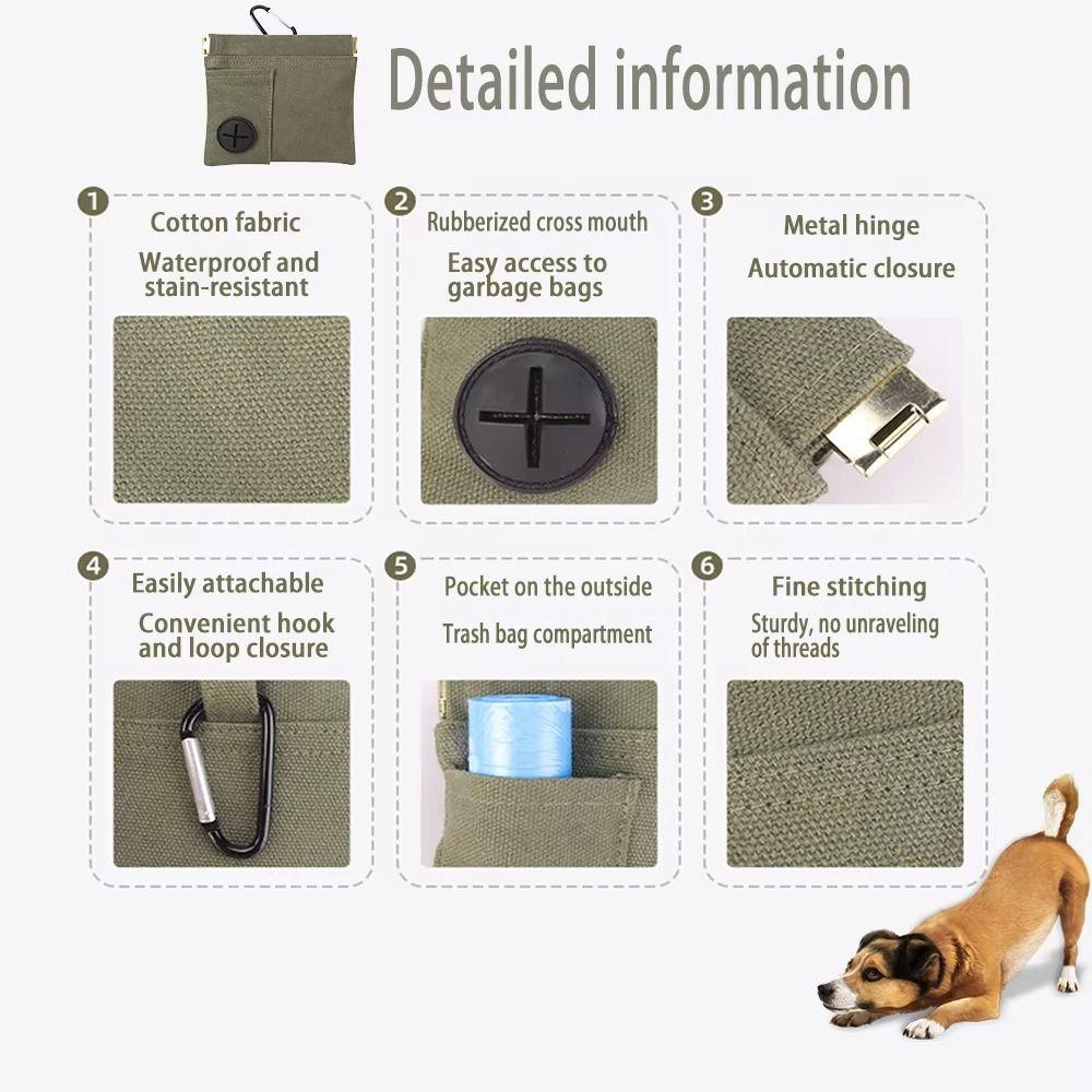 Portable Design Pet Training Waist Bag Large Capacity Oil Resistance Pet Snack Container Magnetic Closure with Carabiner