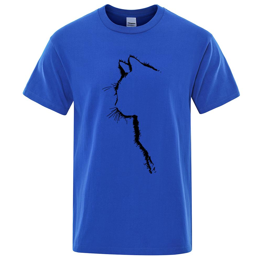 Bavlněná trička pro muže Potištěná Cool Cat Animal Trička Léto Tričko s krátkým rukávem Pánské Hip Hop Streetwear Top Trička Funny