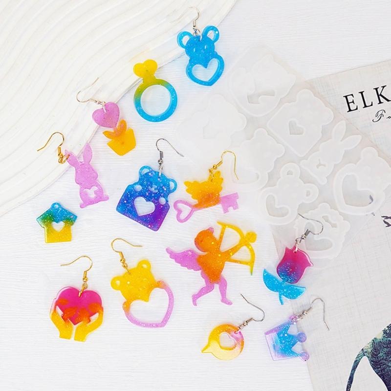 Versatile Resin Casting Mold DIY Earrings Pendant Mold Valentine's Day Epoxy Molds Perfect for Creating Jewelry Earrings
