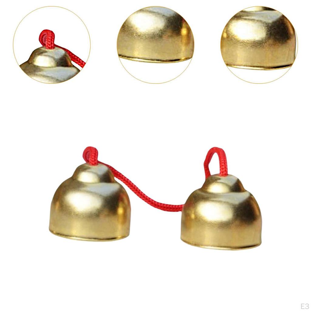 2 Pieces Hand Bells Set, Metal Percussion Musical Instrument