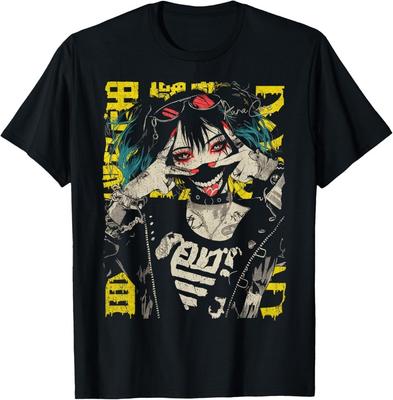 Japanische Streetwear Cyberpunk Y2K Retro Techwear Manga Anime T-Shirt