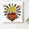 Lib Art Panel 100cm Heart Star Design Canvas Fabric Wooden Frame Stylish Modern Interior Decor