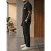 Solid Waffle Mens Casual Short Sleeve Polo Shirt And Long Pants Set