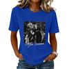 Unisex Casual Letter Print Neck Short Sleeve T-Shirt for Everyday Wear