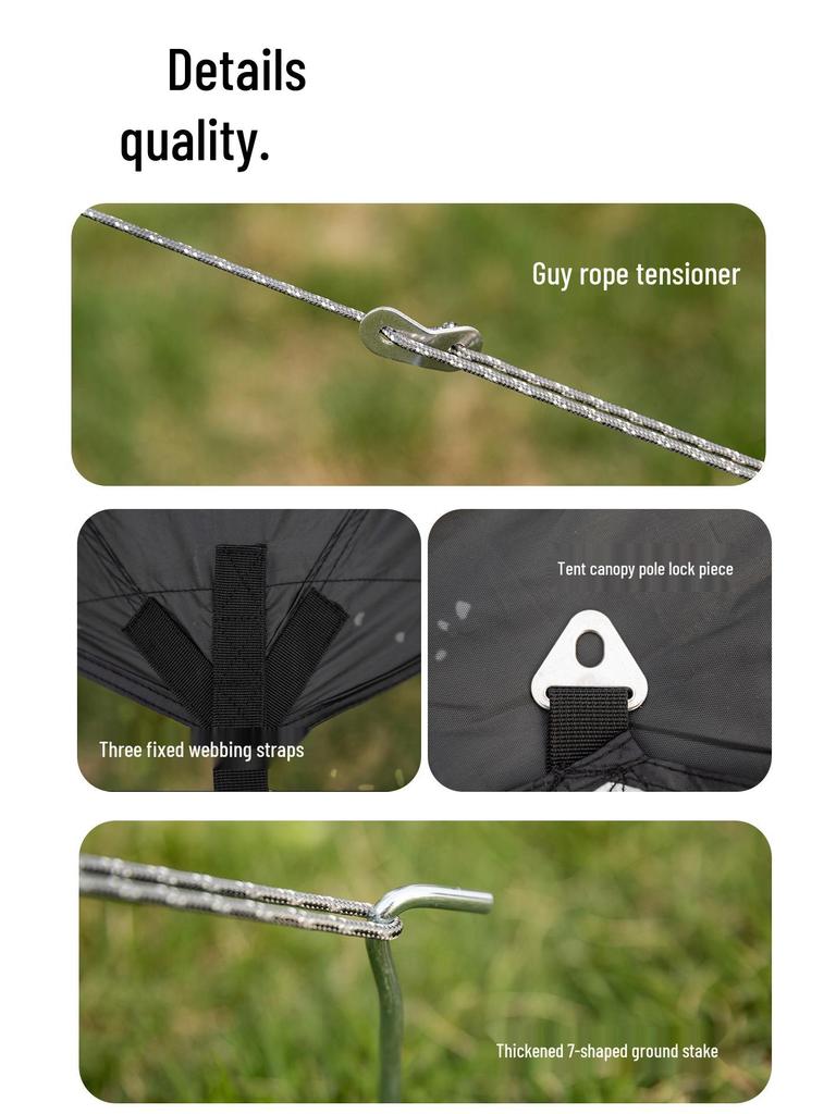 Mountain Guest Wood Canopy: Large Outdoor Rainproof Sunshade Shelter for Camping