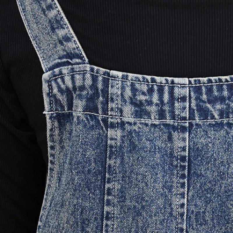 Pantaloni allacciati con bretelle in denim artistico da donna, pantaloni larghi e larghi retrò, pantaloni alla moda casual Haren, estate e autunno