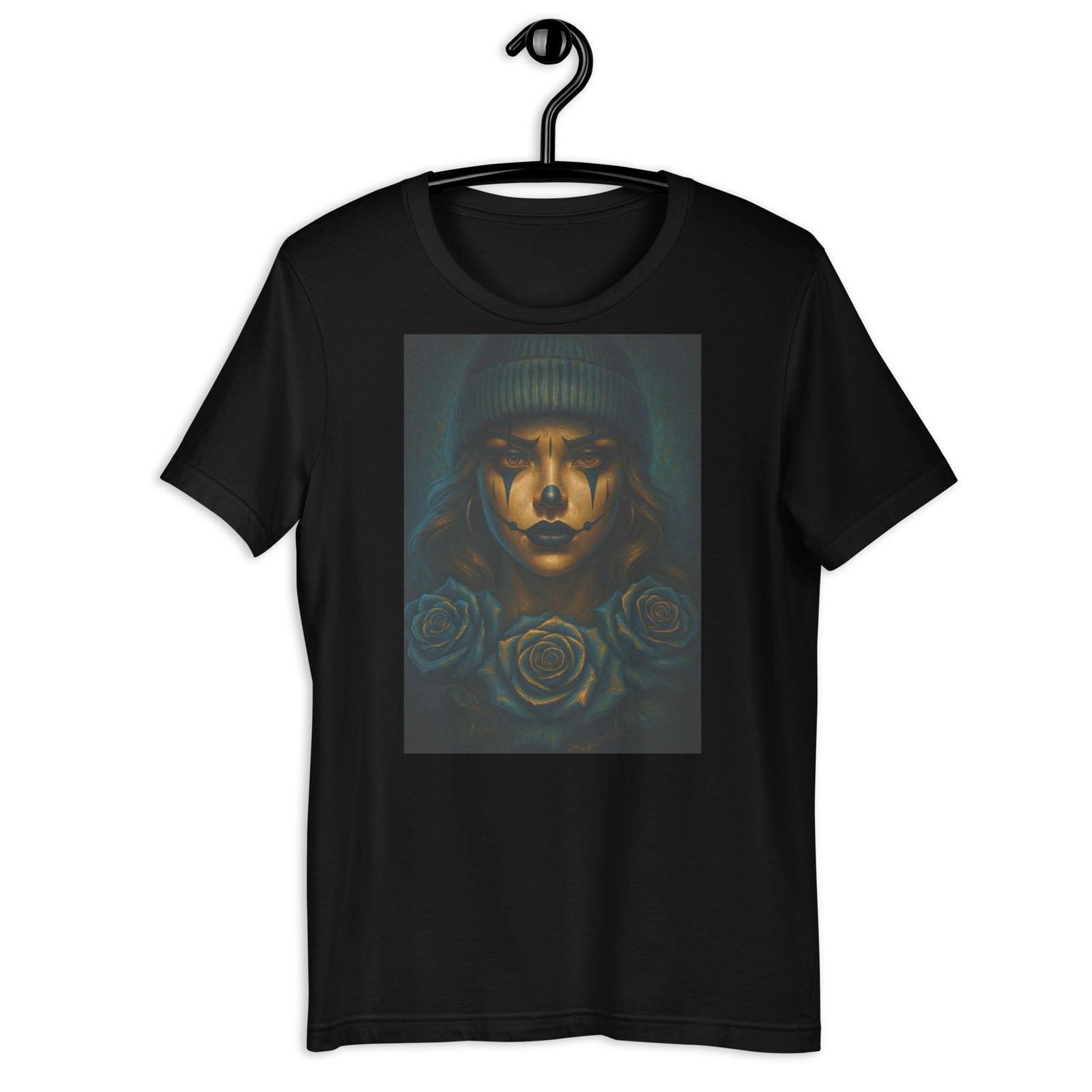 Chicana Clown Girl Roses Dark Aesthetic Street Art Lowrider Tee S разноцветный