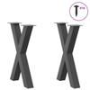 Vidaxl Dining Table Legs, 2 Pcs, Anthracite, 50X(72-73) Cm, Steel