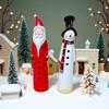 Christmas Santa Claus Figurine Hand-painted Cartoon Snowman Resin Statue Sculpture Holiday Party Home Office Desktop Decoration