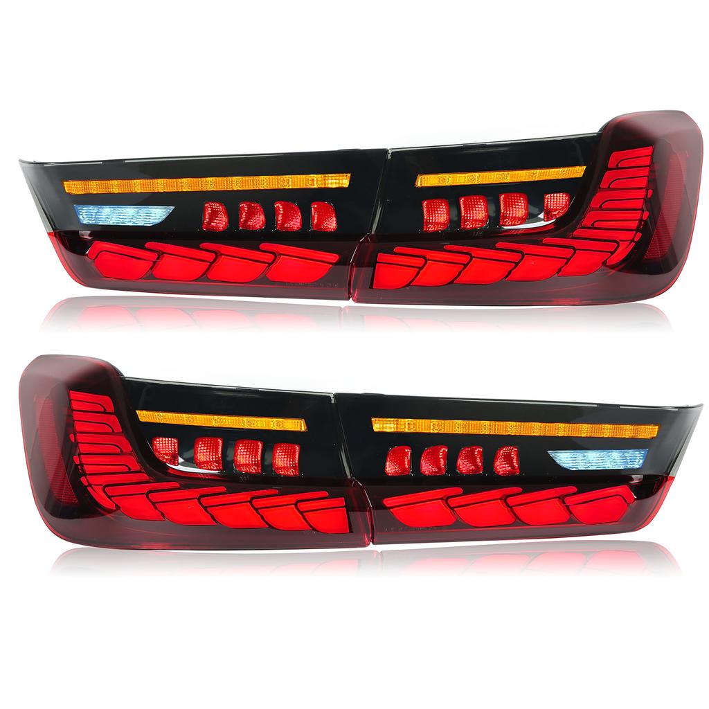 For GTS Style LED Tail Lights with Dynamic Sequential Turn Signal for 3 Series G20 M3 G80 2019‑2022 Red
