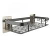Adhesive Shower Caddy Aluminum Shower Shelves Organizer Storage Rack with Hook Rod for Towels Wall Mounted Bathroom